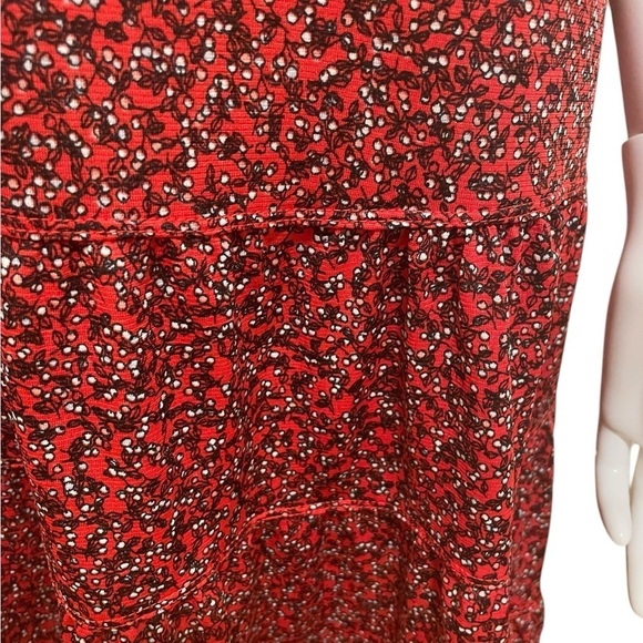 Max Studio Red Floral Print Tiered Sleeveless Flowy Tiered Shift Sundress Size 8 - Picture 7 of 16